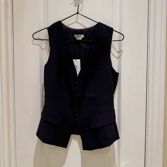 Jason Wu Tops - Jason Wu pinstripe navy button crop vest